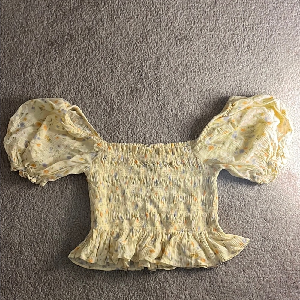 Yellow Floral Women's Top